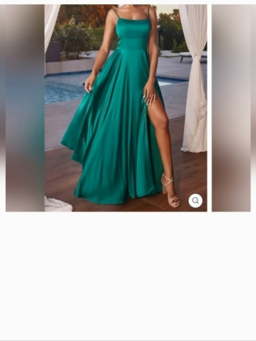 Cinderella Teal Green Satin Maxi Dress with High Slit